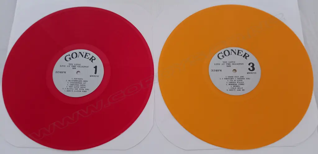 Toy Love, Live At The Gluepot, ( Red Vinyl), (Orange Vinyl) Image 1++